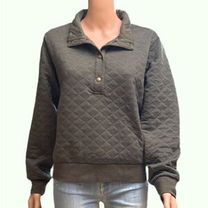 Marmot Green Quilted Sweatshirt Large NWOT